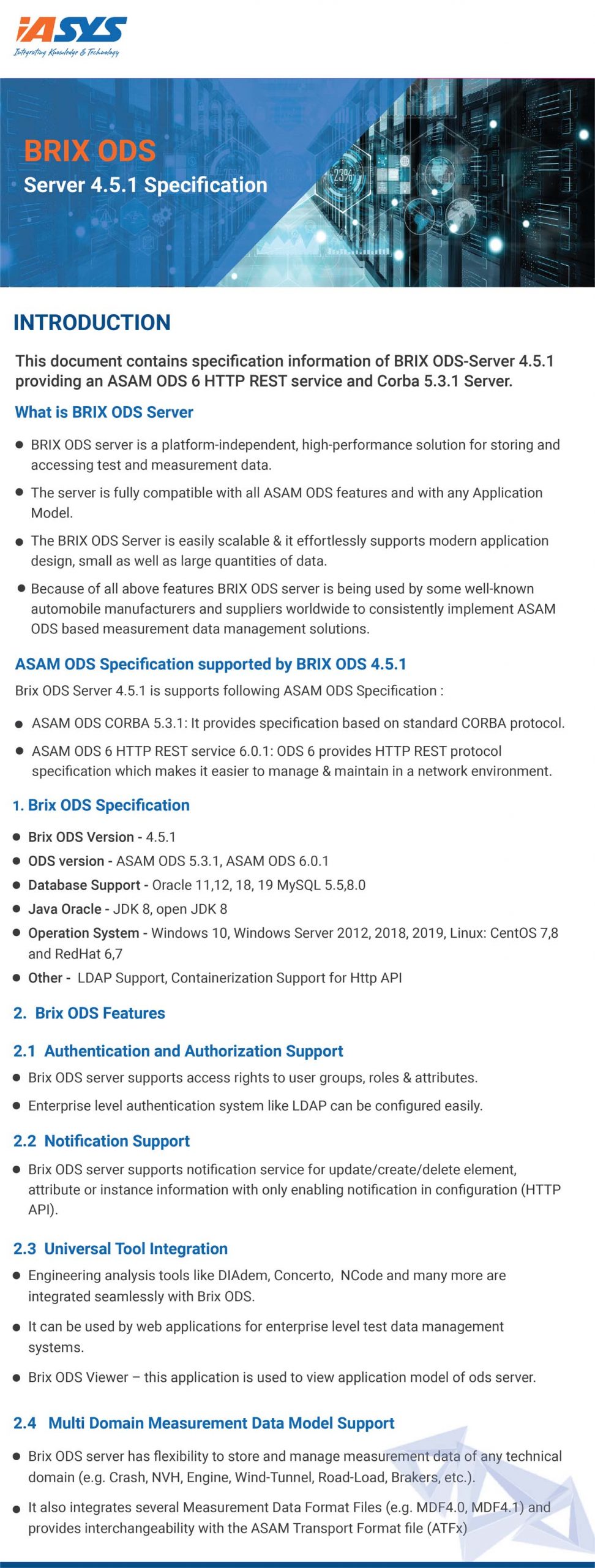 	 BRIX ODS Solution Document